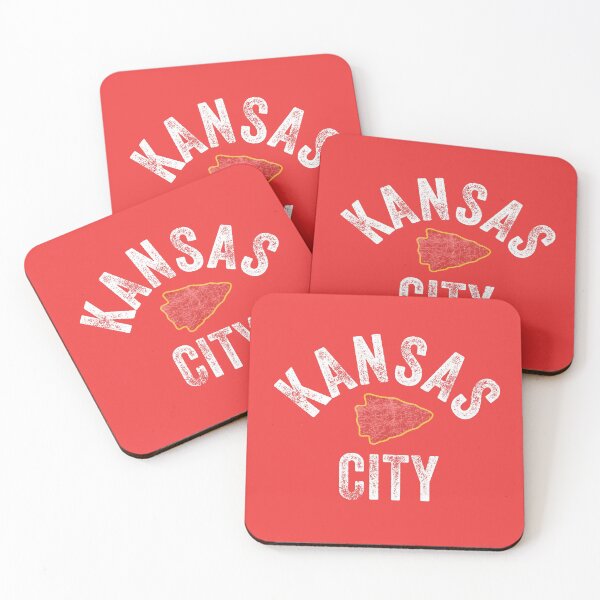 KC Football Tribal Kansas City football Vintage Red Arrowhead Kc Fan Kansas city Coasters (Set of 4)