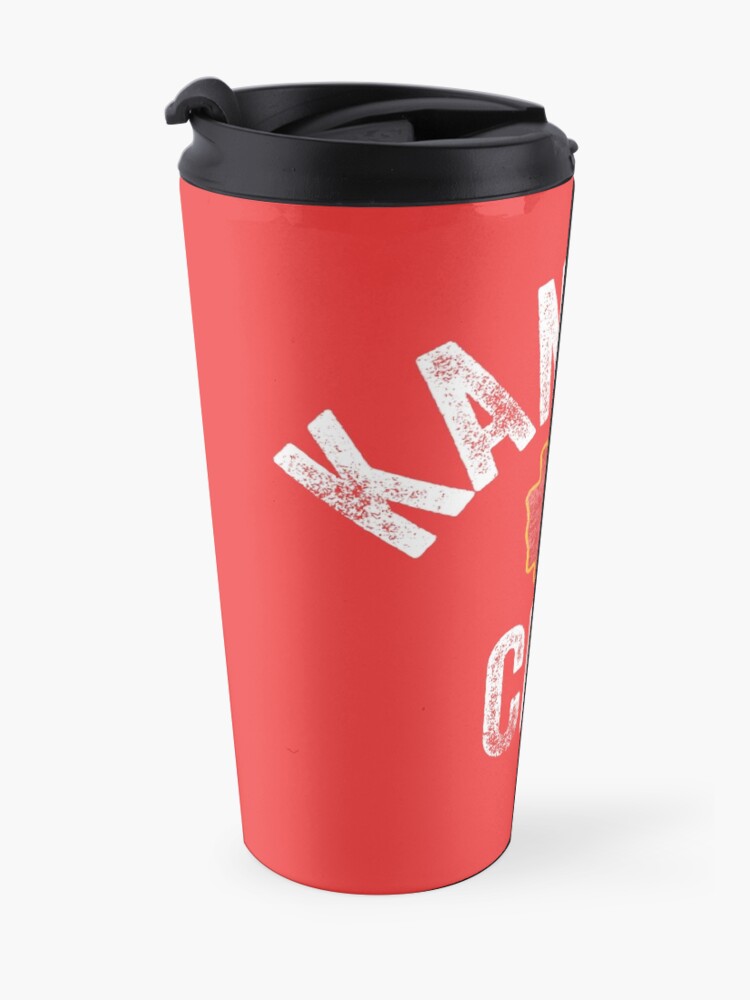 Alternate view of KC Football Tribal Kansas City football Vintage Red Arrowhead Kc Fan Kansas city Travel Mug