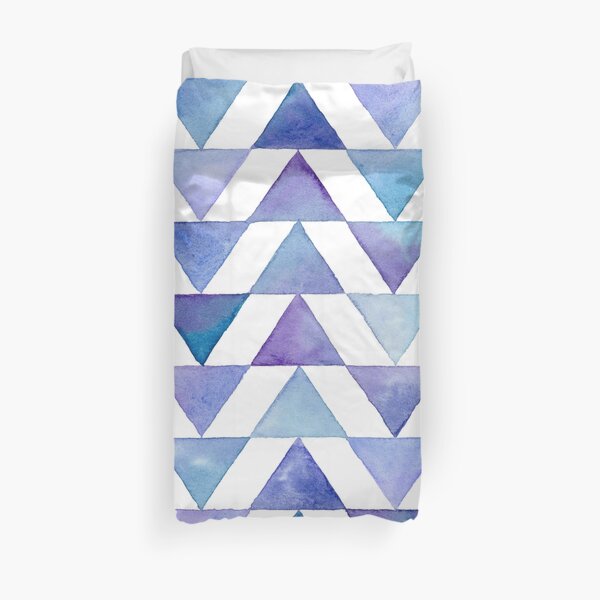 Violet Triangles Watercolour Pattern Duvet Cover