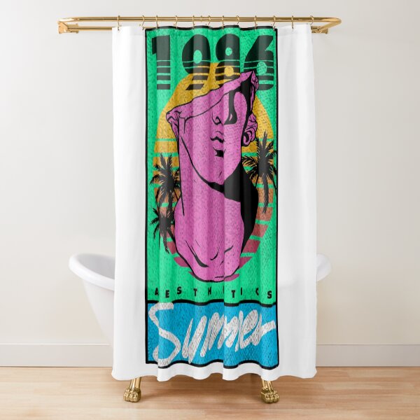 Vaporwave Summer Aesthetics 1986 Shower Curtain
