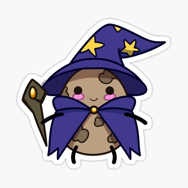 Cute Potato Wizard Sticker