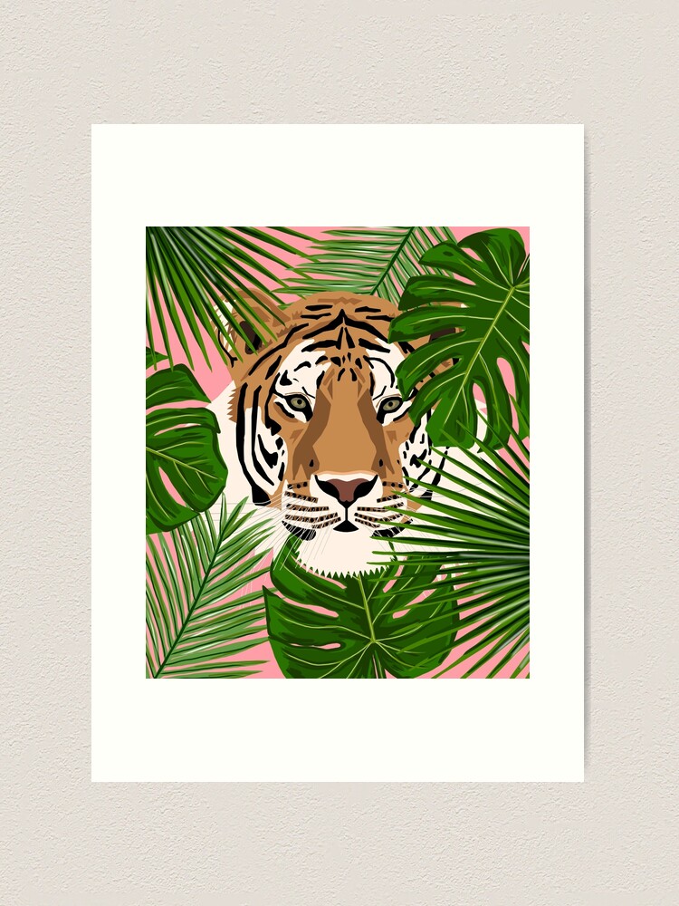 Animals Tropical Tigers Forest Safari Watercolor Fabric Amur Tiger