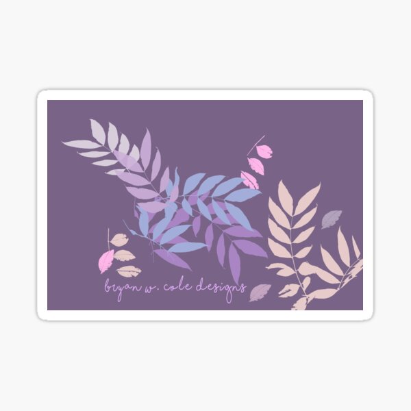 Plum Pastel Leaves 2020 Sticker