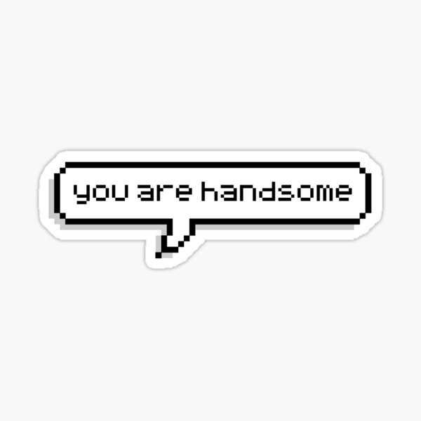 you-are-handsome-sticker-by-takewhatyouneed-redbubble