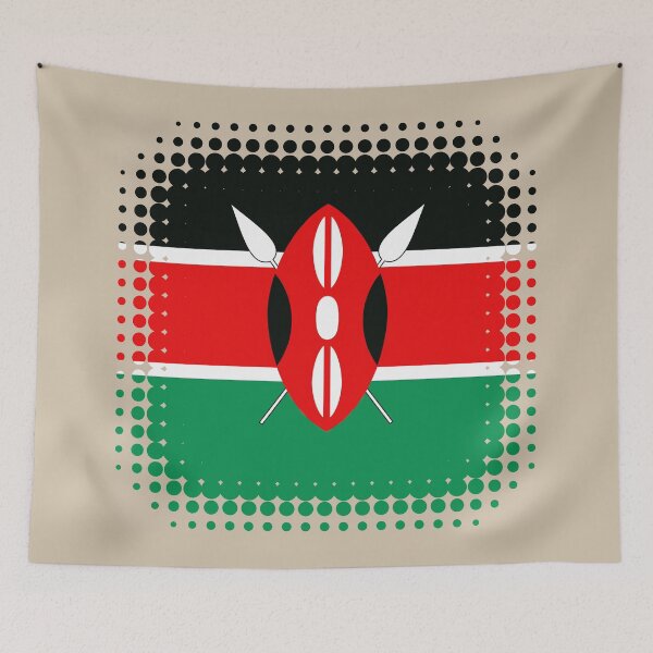 Item preview, Flag of Kenya - Retro designed and sold by pixelinga.