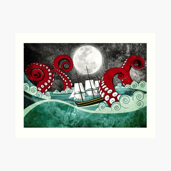 Kraken Attack Art Print