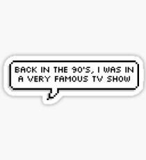 Back in the 90's, I was in a Very Famous TV Show Sticker