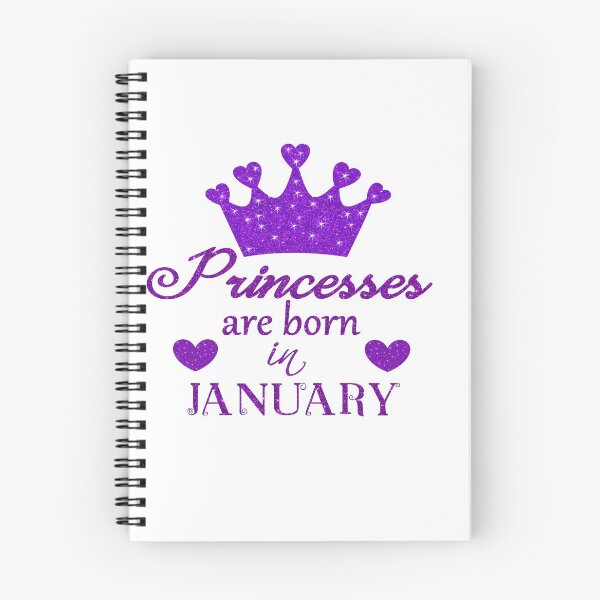 Item preview, Princesses are born in January, purple pattern on white background designed and sold by kassandry31.
