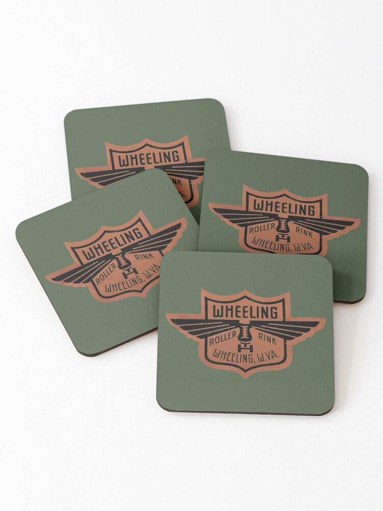 Thumbnail 1 of 5, Coasters (Set of 4), Retro Roller Rink Sticker designed and sold by FuzzyHoney.