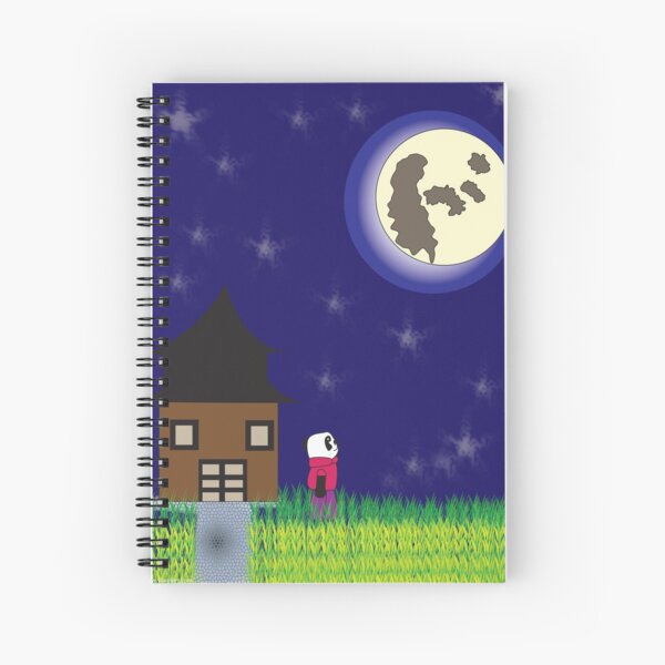 Panda Bear Moon Good Night Stars Spiral Notebook