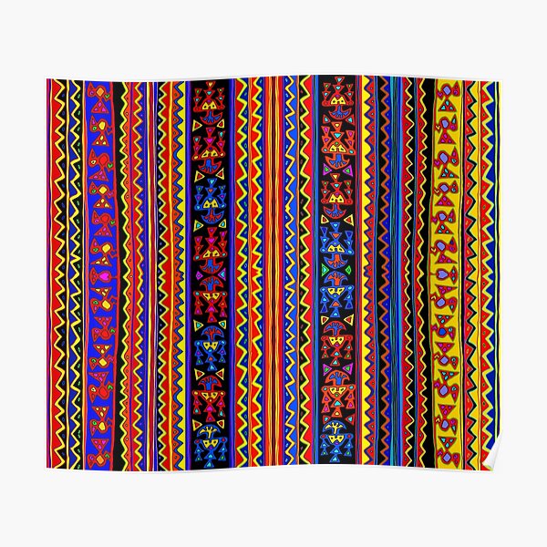 "Inca Tribal Folk Art Pajaros" Poster by EspritMystique Redbubble