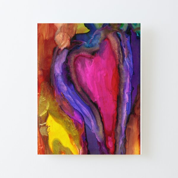 Magenta Heart Canvas Mounted Print