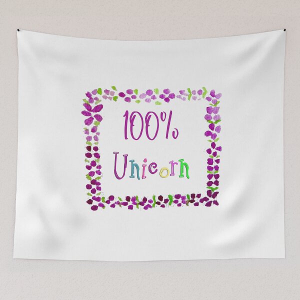 Item preview, 100 % Unicorn watercolor flower design  designed and sold by Stephanie  Skeem.