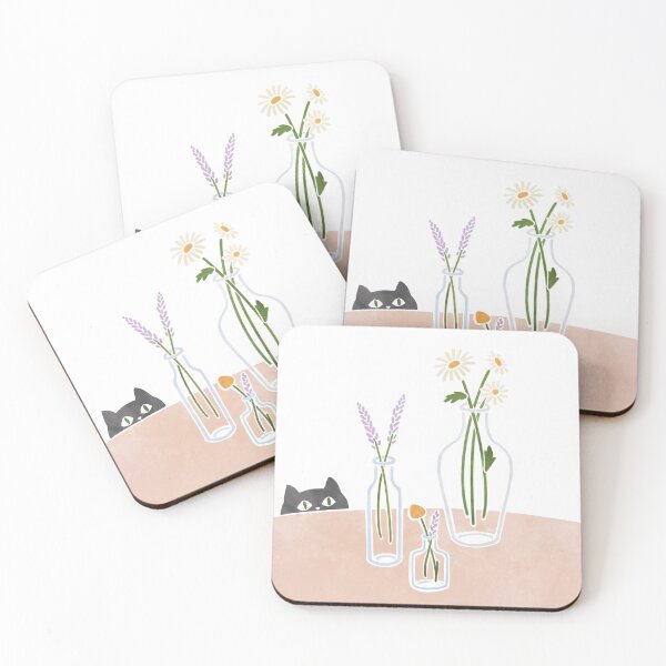 Item preview, Flowers and a curious cat designed and sold by a-starwell.