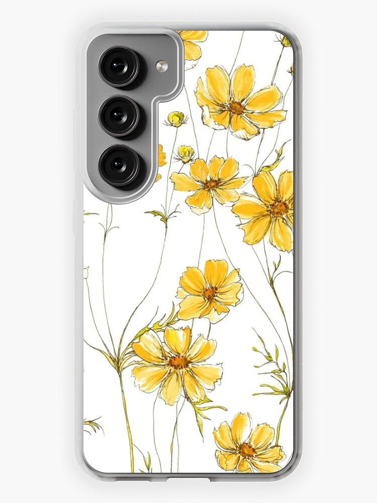 Samsung Galaxy Phone Case, Yellow Cosmos Flowers designed and sold by JRoseDesign