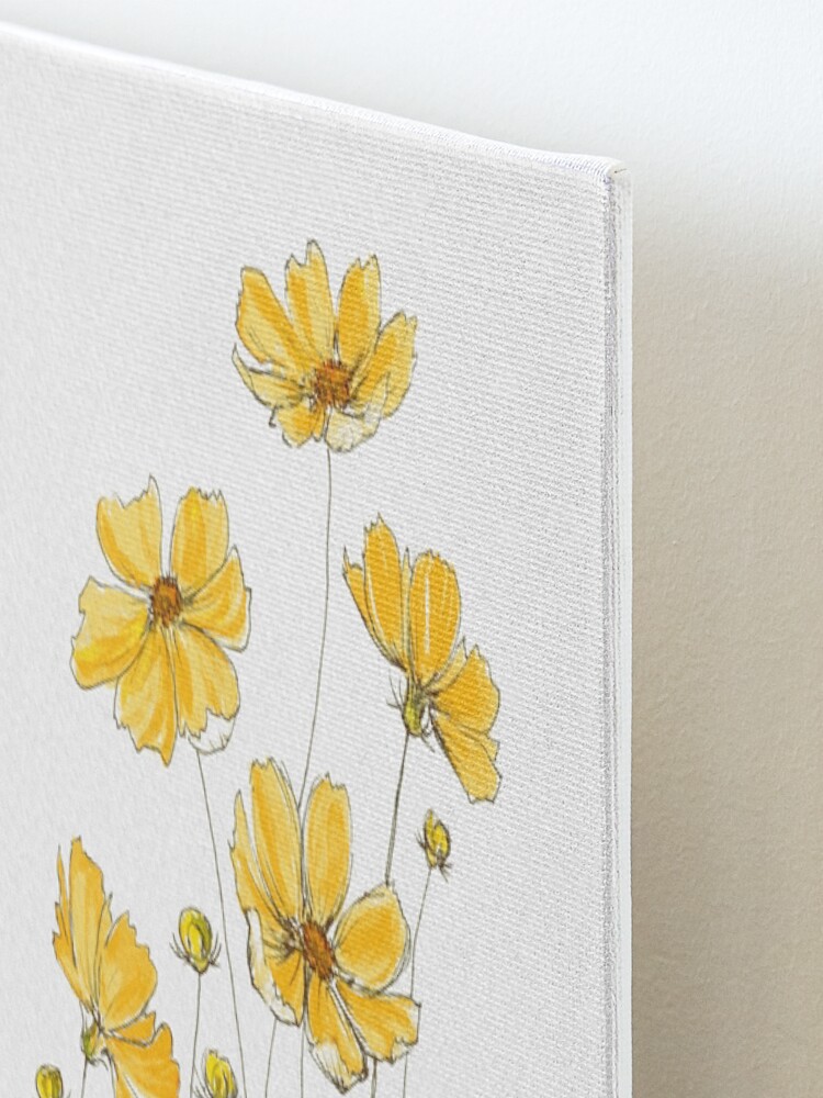 Alternate view of Yellow Cosmos Flowers Mounted Print