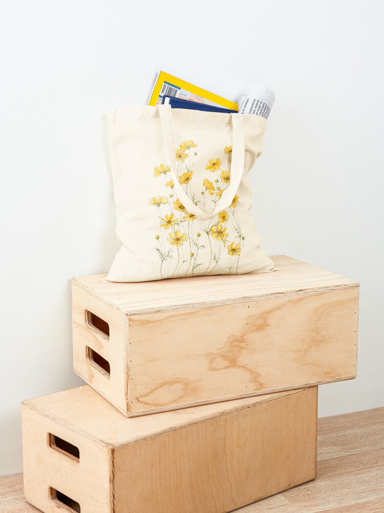 Alternate view of Yellow Cosmos Flowers Tote Bag