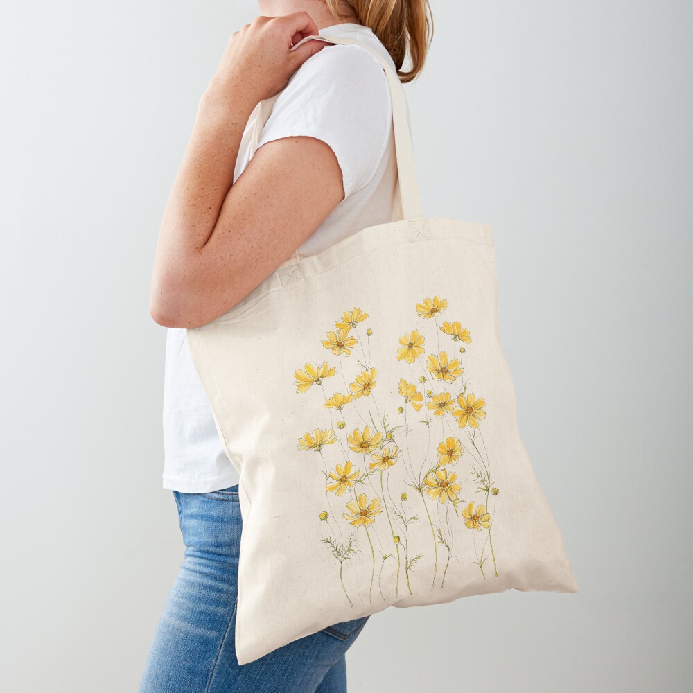 Yellow Cosmos Flowers Tote Bag