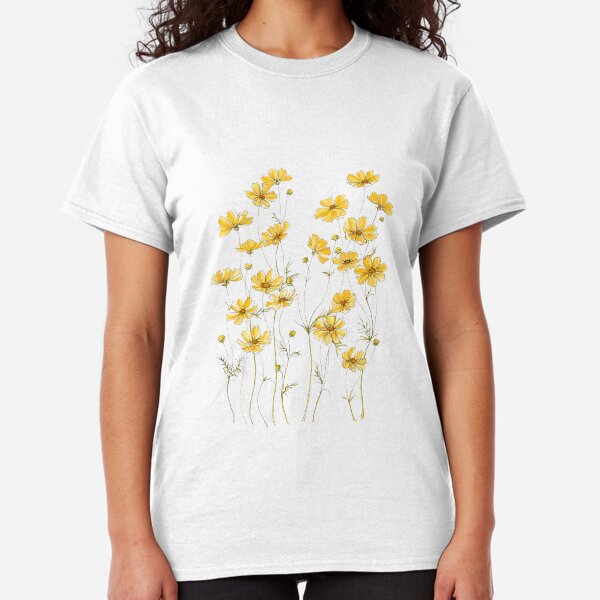 Flores amarillas del cosmos Camiseta clásica