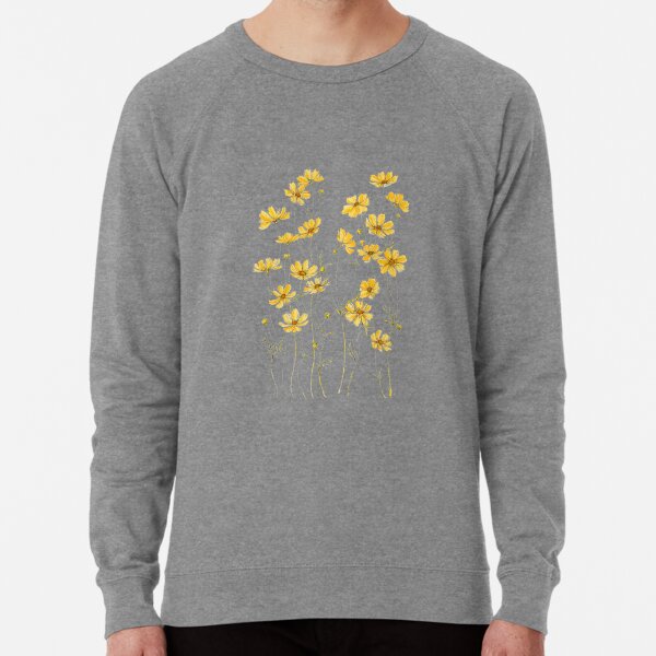 Yellow Cosmos Flowers Lightweight Sweatshirt