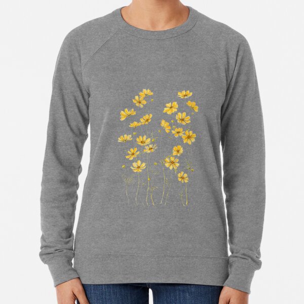 Yellow Cosmos Flowers Lightweight Sweatshirt