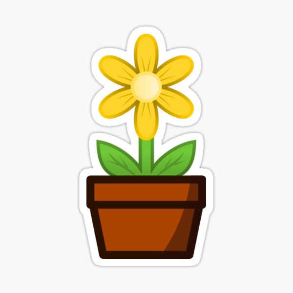 Yellow Flower Pot Sticker
