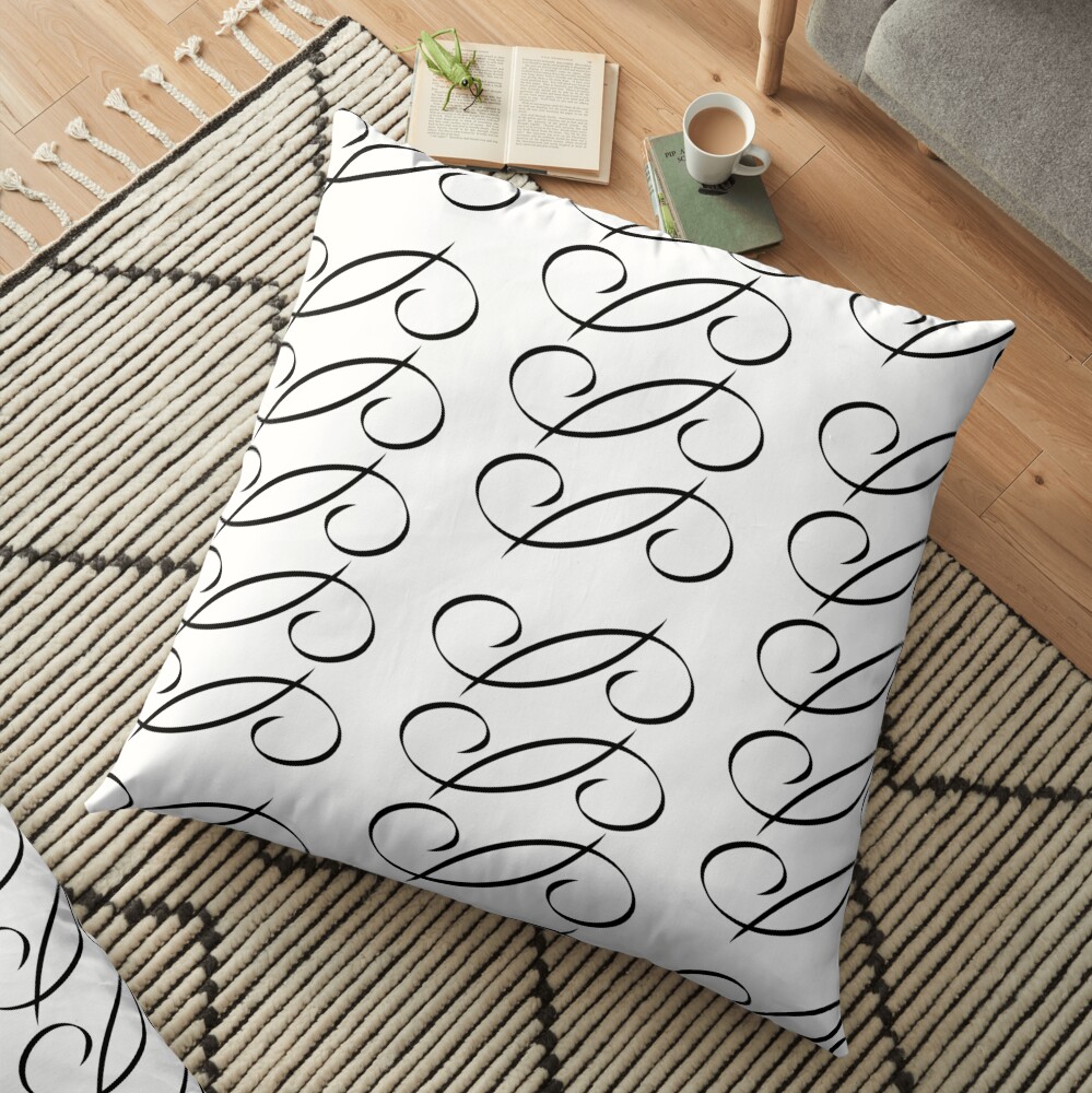Janine Black Floor Pillow