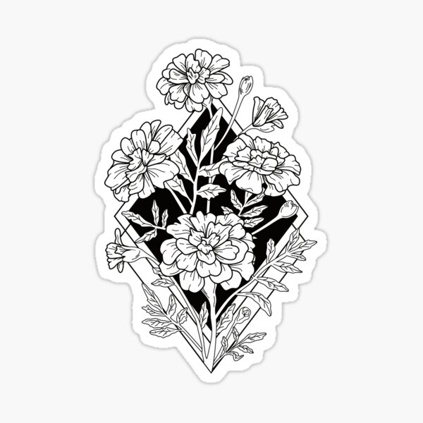 Marigold Flowers Sticker for Sale by lents