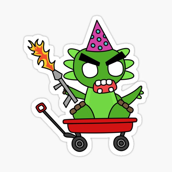 angry zombie dragon wagon Sticker