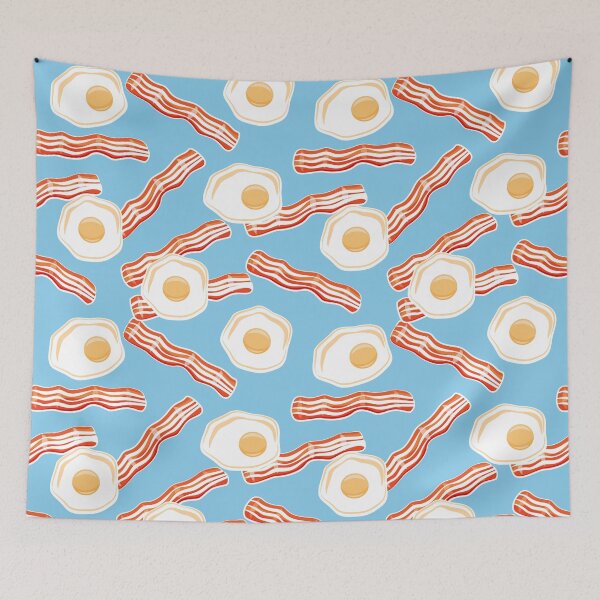 Item preview, bacon and eggs - blue designed and sold by littlearrow.