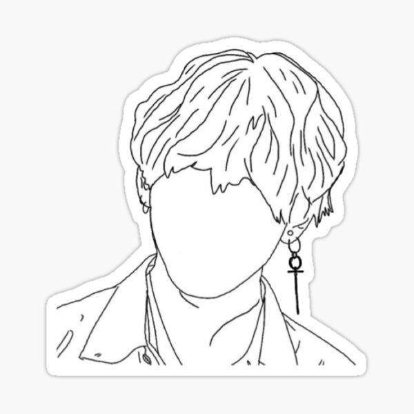 Coloring Pages For Bts Fans — Beautiful Shinhwa Outline Sketch Drawing  Vector, Wing Drawing, Ring Drawing, Fan Drawing PNG and Vector with  Transparent Background for Free Download