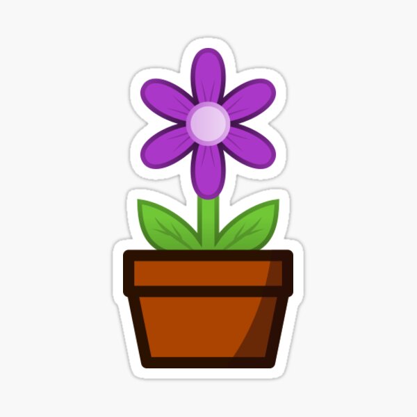 Purple Flower Pot Sticker