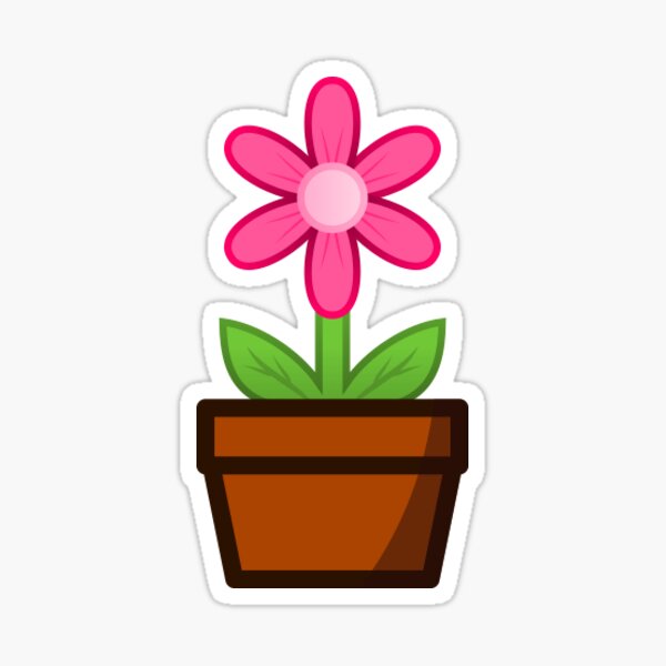 Pink Flower Pot Sticker