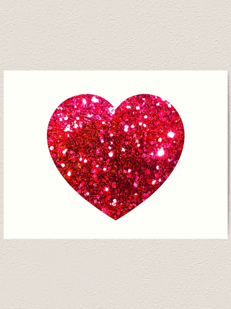 Glitter heart, love, red heart, Valentines day Art Print for Sale by  Pascally