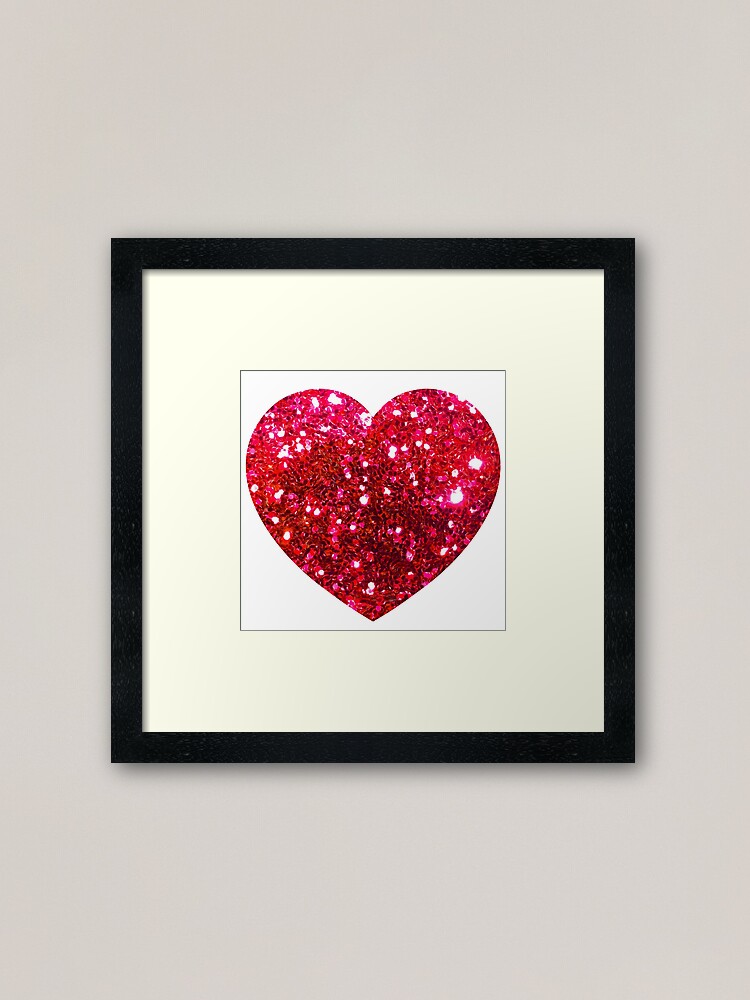 Glitter heart, love, red heart, Valentines day | Art Print