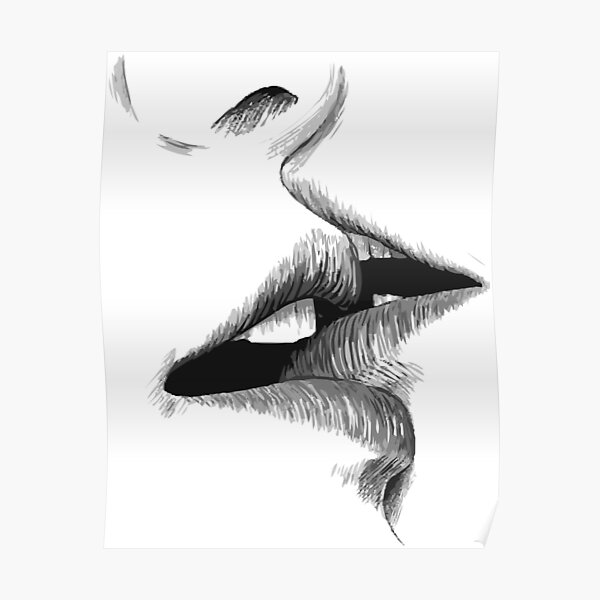 Posters Labios Besandose Redbubble