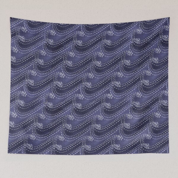 Item preview, Sashiko waves designed and sold by dustydiscoball.