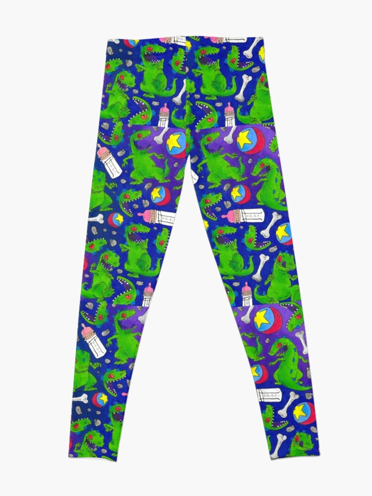 Rugrats Reptar Nickelodeon Pattern Leggings By Abbysradart Redbubble 