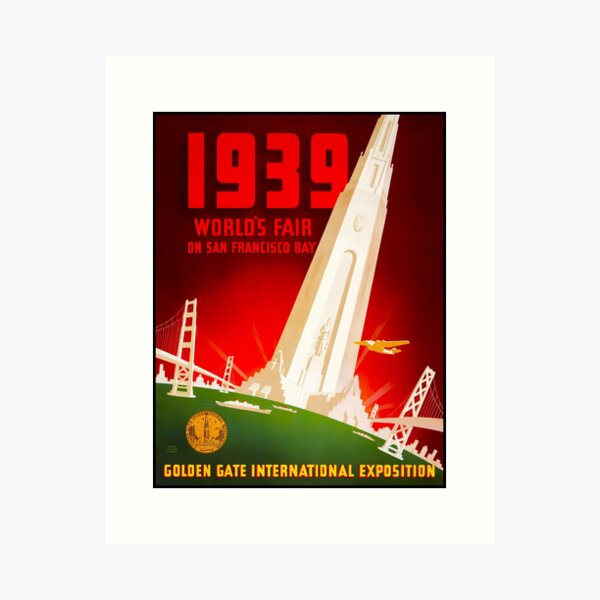 Vista previa del artículo con la obra «Cartel de viajes vintage de la feria mundial de 1939.», diseñado y vendido por stickart-marek.