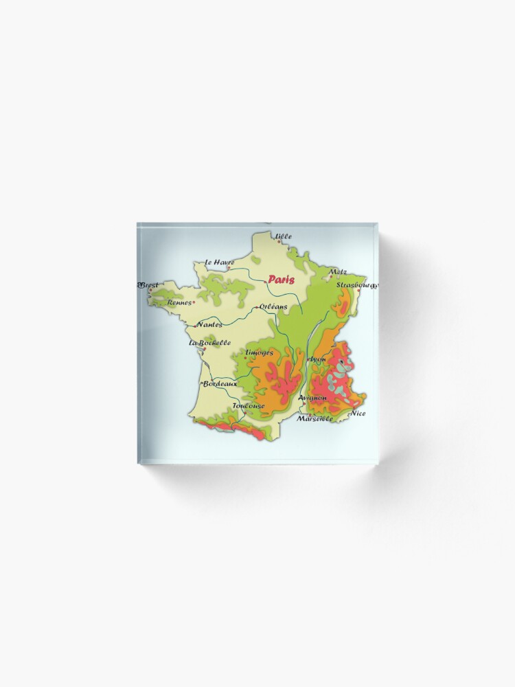 Carte De France Avec Relief Carte Topographique De France Avec Les Principales Villes Et 8811