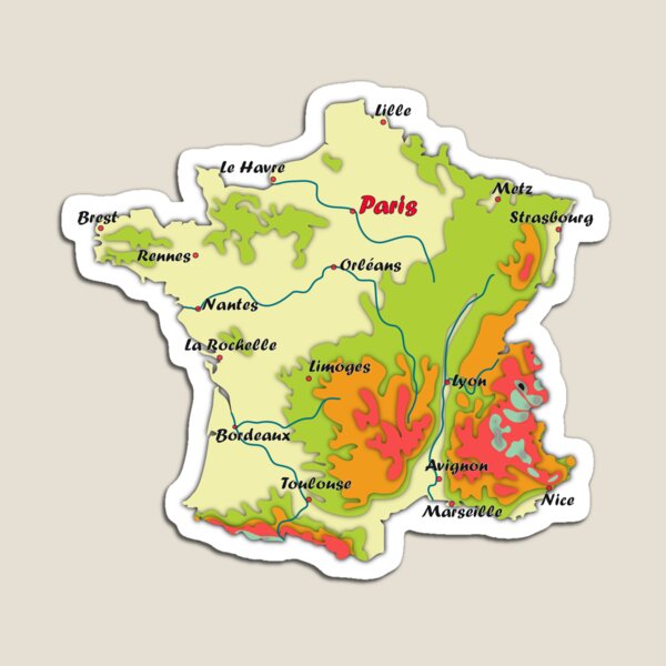 Carte De France Avec Relief Carte Topographique De France Avec Les Principales Villes Et 0713