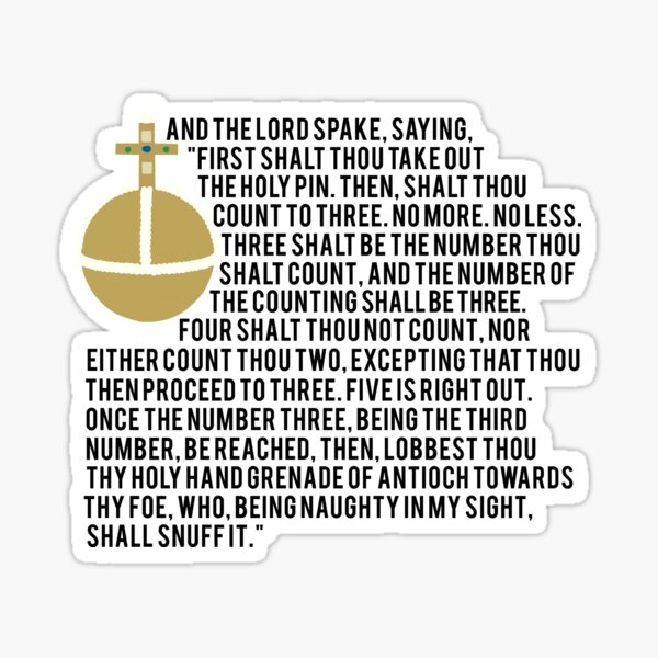 Holy Stickers Redbubble - holy hand grenade roblox script