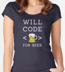 Will code for beer Women's Fitted Scoop T-Shirt