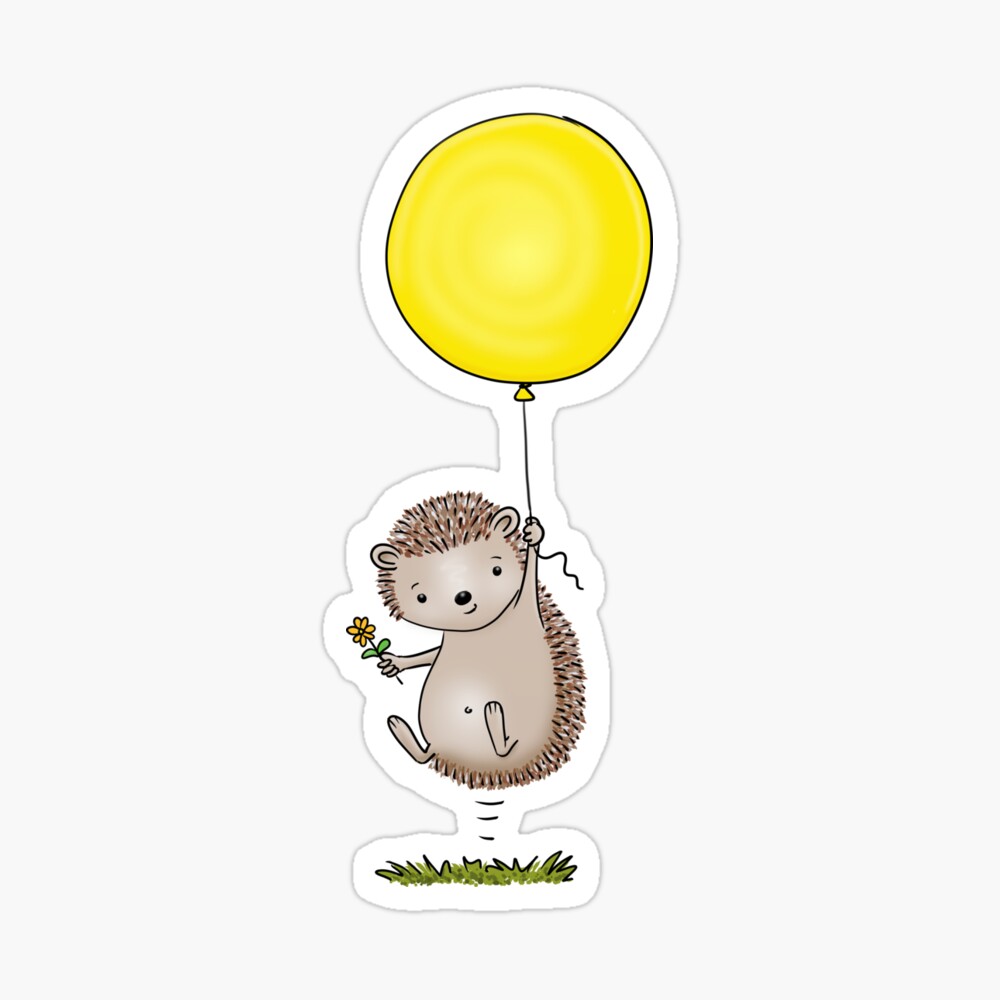 Cute hedgehog with balloon cartoon illustration Cute hedgehog with balloon cartoon illustration