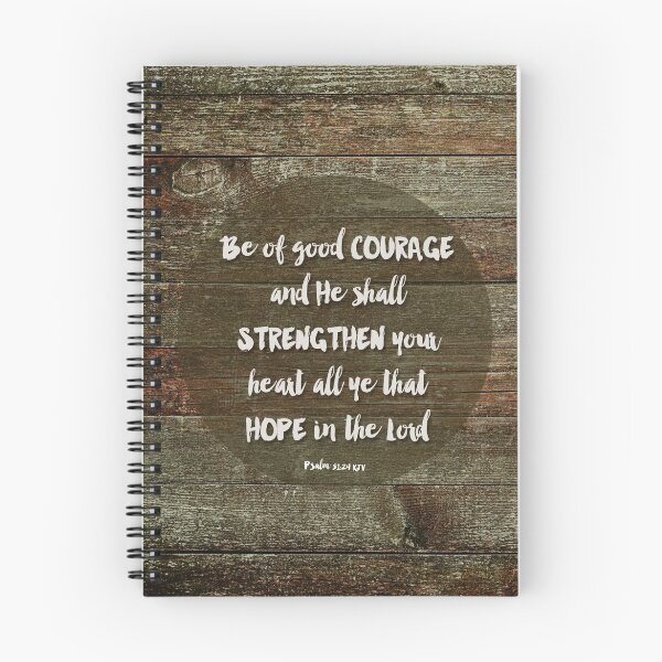 Aperçu de l'œuvre  "Soyez de bon COURAGE et il renforcera votre cœur, vous tous qui espérez dans le Seigneur" dans un script manuscrit lâche. Conçu par Simply Scripture par Robin. créée et vendue par SimplyPut.