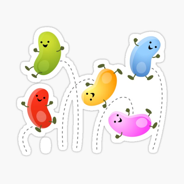 Cute funny jellybeans cartoon Sticker
