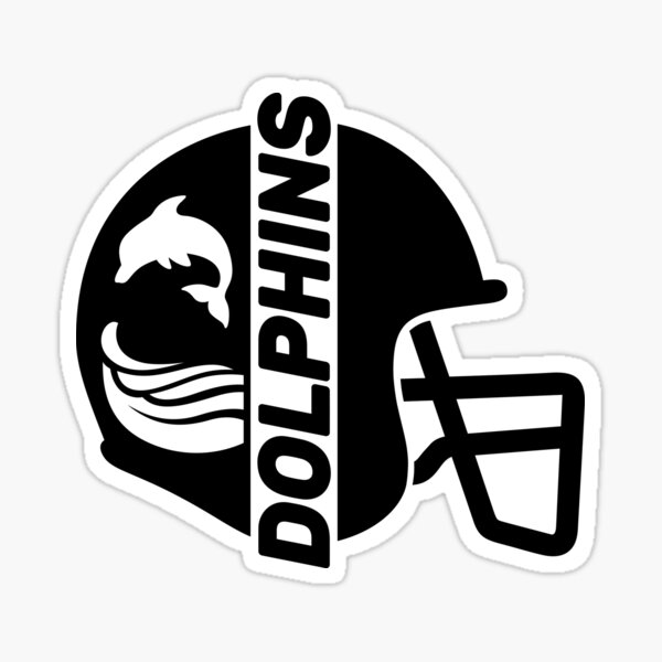 Miami Dolphins / Classic Logo Retro Perfect Cut Color Decal 8 x 8