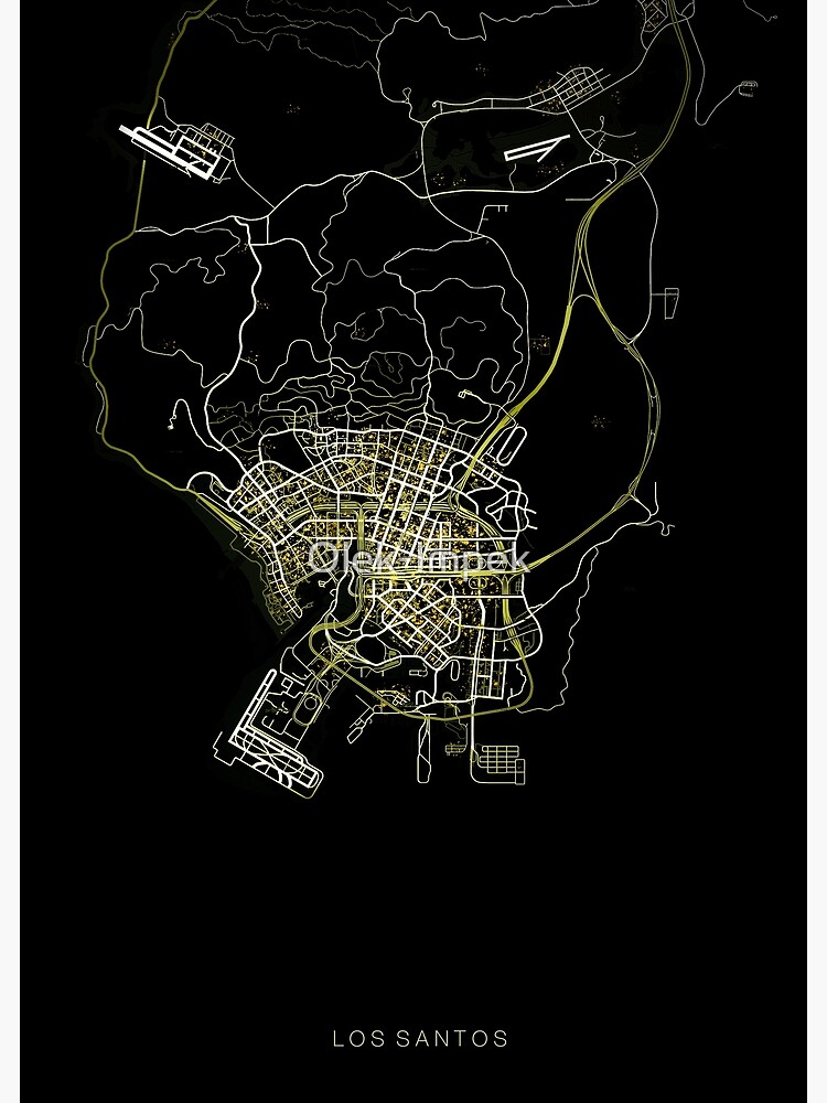 GTA 5 Map HQ Photographic Print by Raildur