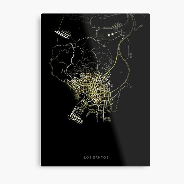 GTA V map Los Santos' Poster, picture, metal print, paint by Lucas