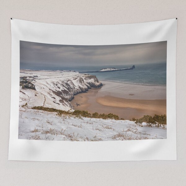 Item preview, Worms Head, Rhossili Bay in winter designed and sold by Dan Santillo.